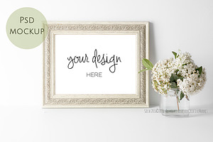 Styled White Frame Mock Up, PSD