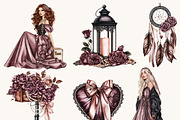 Goth Coquette Ribbon Bow Clipart, a Decorative Illustration by BusyDaydesign (Thumbnail 6 of 9)