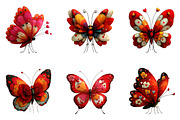 watercolour valentines-day butterfly, an Illustration by CreationArt (Thumbnail 5 of 7)