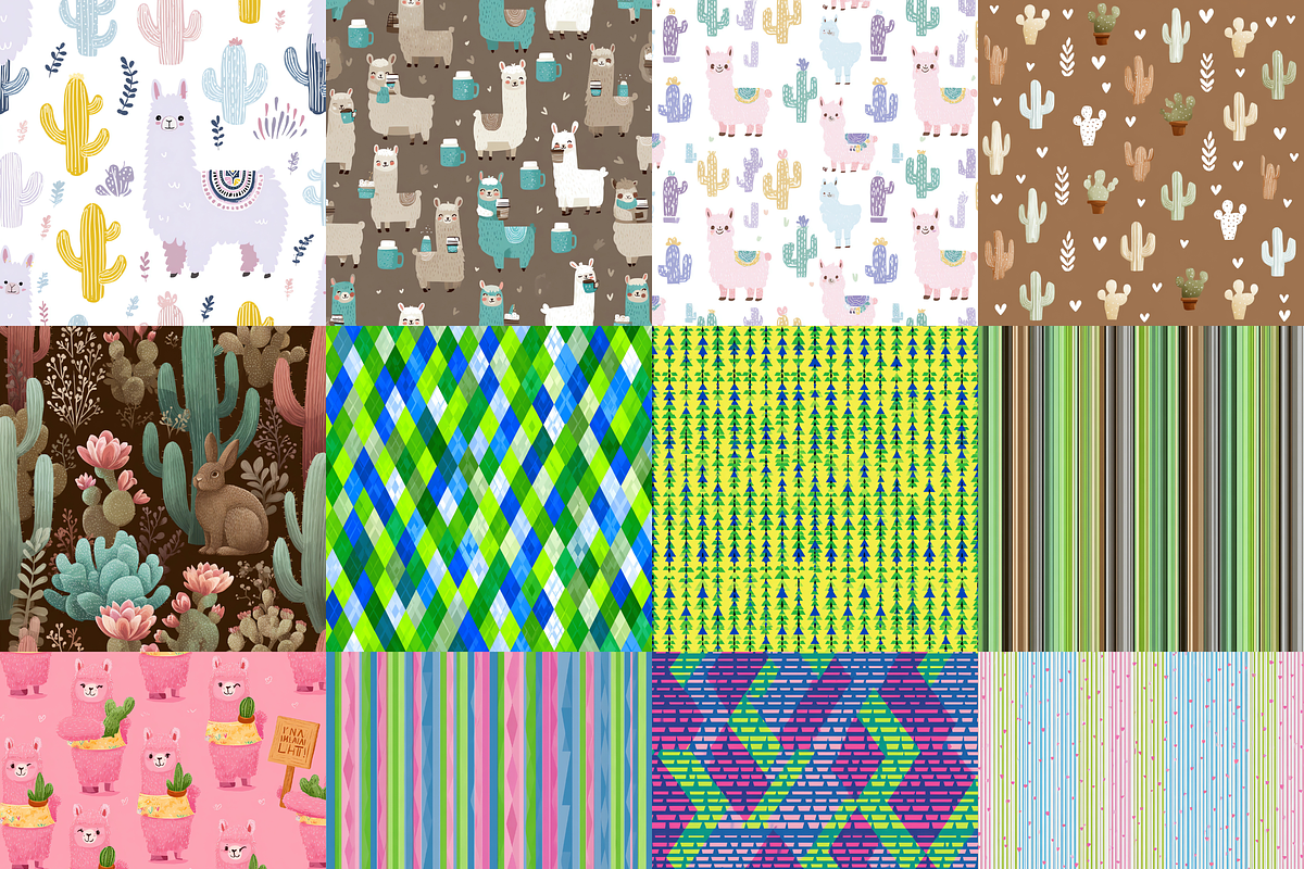 64 Llama Digital Paper Pack, a Pattern Graphic by LA Design (Photo 3 of 9)