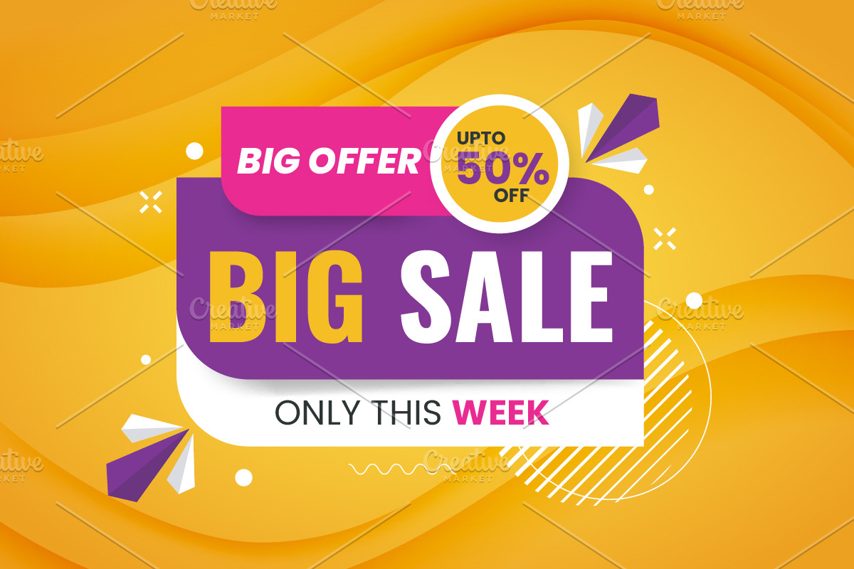 Big sale banner template design, a Social Media Template by Tanuart (Photo 2 of 2)