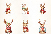 Christmas Reindeer with Scarf Clipar, an Illustration by CrexoraLab (Thumbnail 3 of 5)