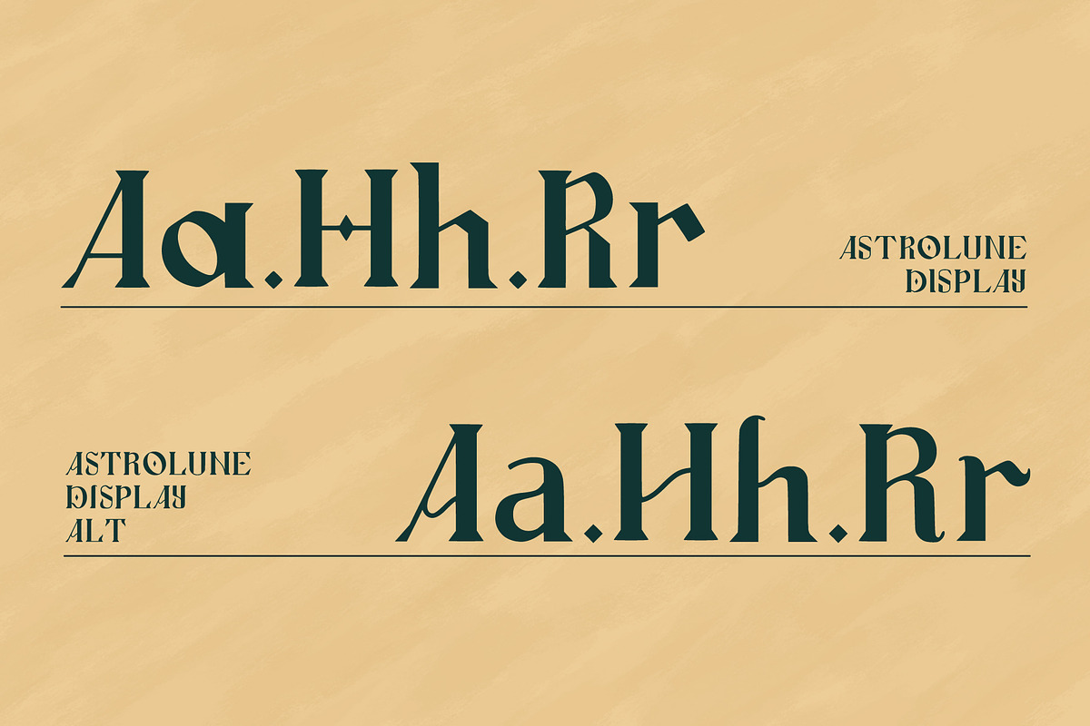 Astrolune Display - Fonts + extras, a Serif Font by Carole Chevalier (Photo 2 of 11)