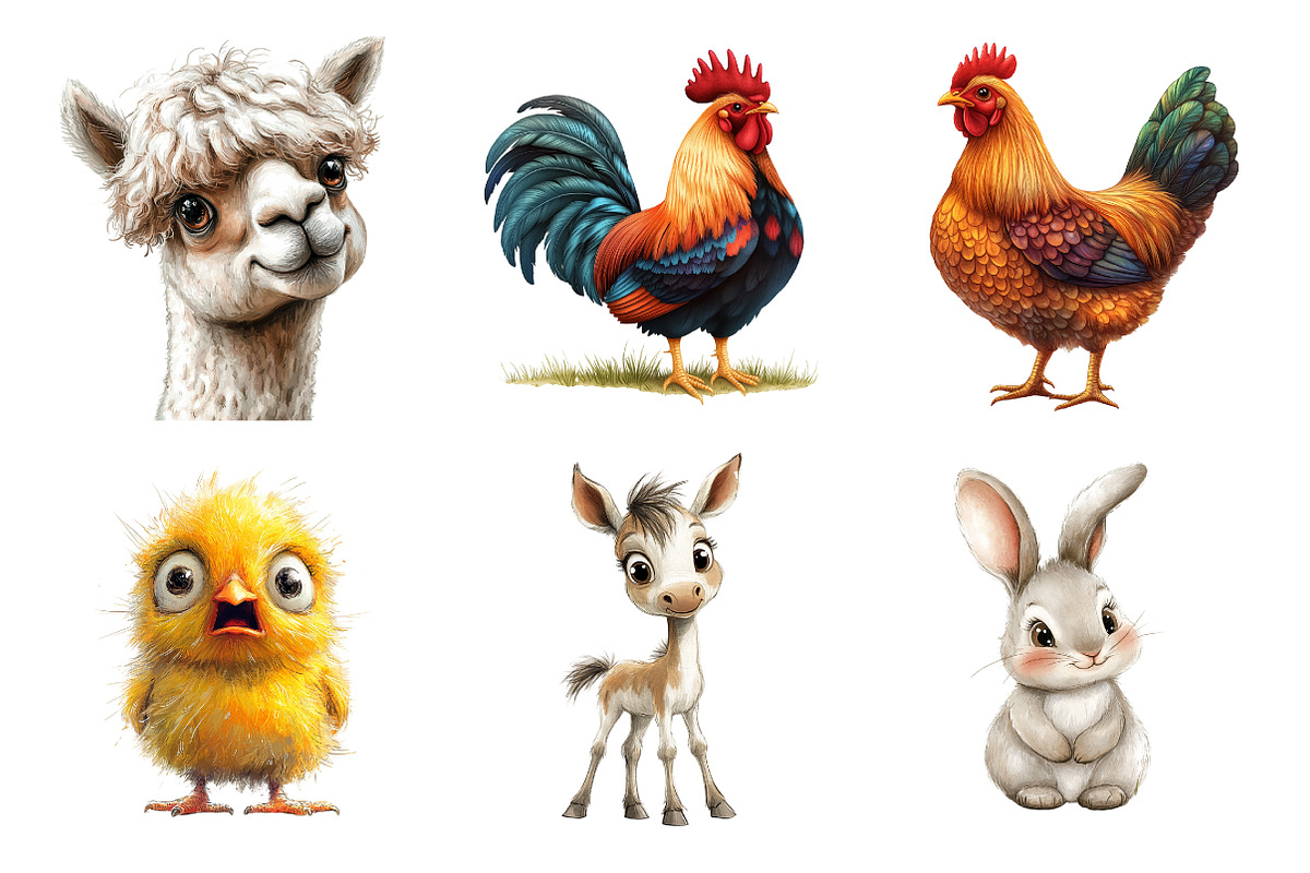 Quirky Farm Animals Clipart Png, a Transportation Illustration by SinaCreation (Photo 2 of 9)