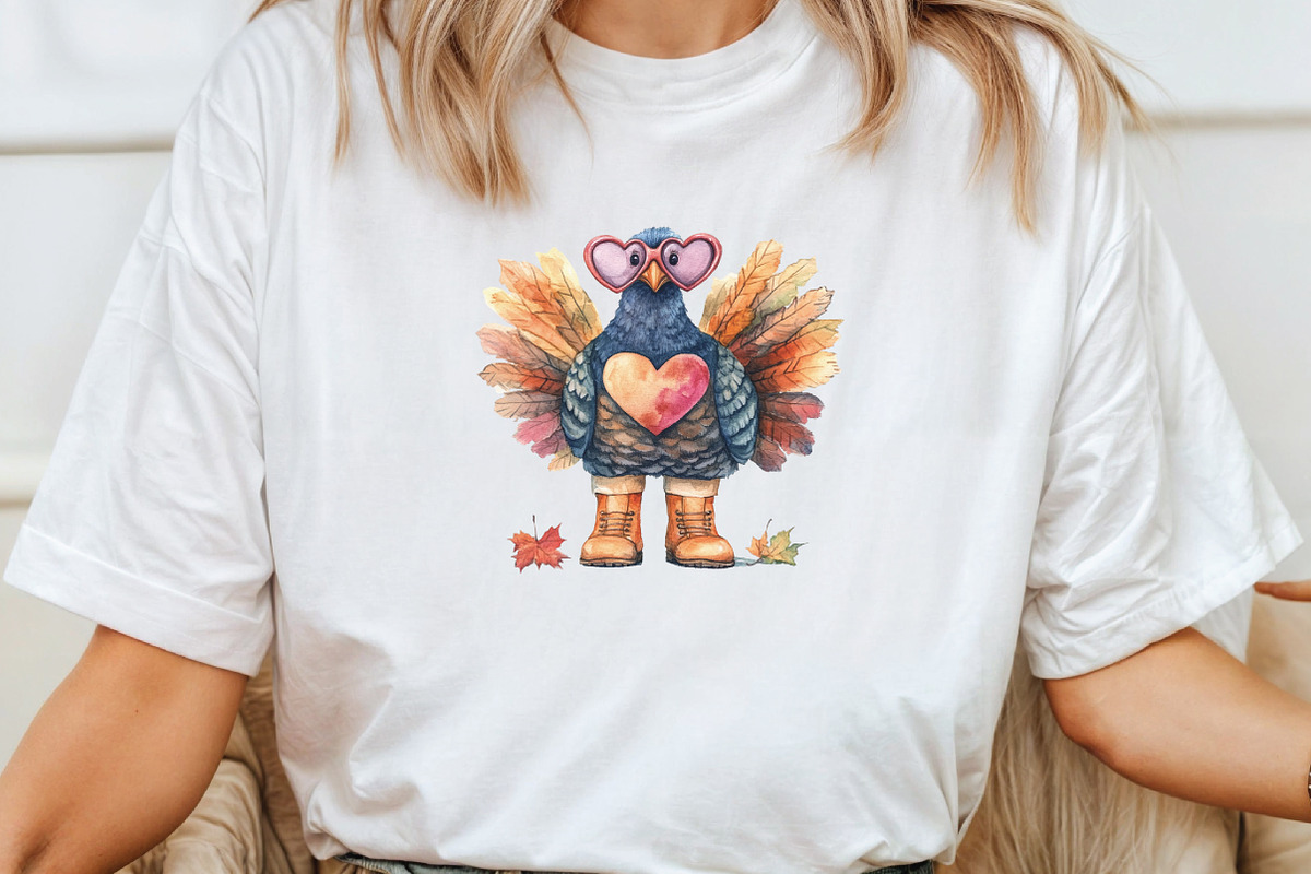 Watercolor Autumn Turkey Clipart, an Illustration by CraftArtStudio (Photo 4 of 6)