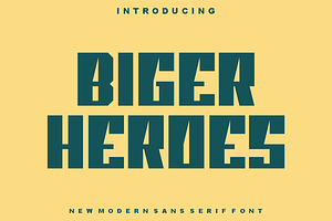 Biger Heroes - Font, a Sans Serif Font by artchiles_design