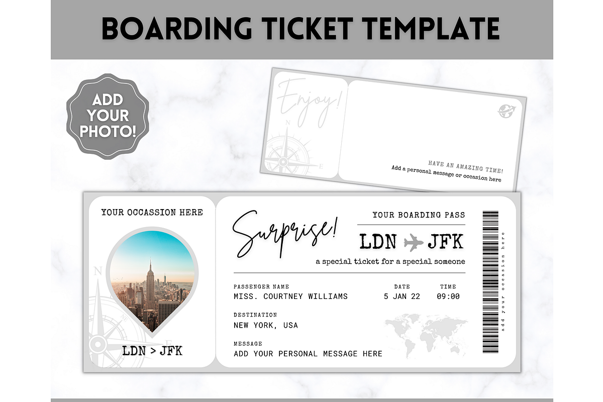 Boarding Pass Template, EDITABLE, a Templates & Theme by Templatables (Photo 8 of 8)