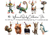 112 Whimsical Quirky Pets Clipart, an Animal Illustration by Art Paradise Studios (Thumbnail 1 of 9)