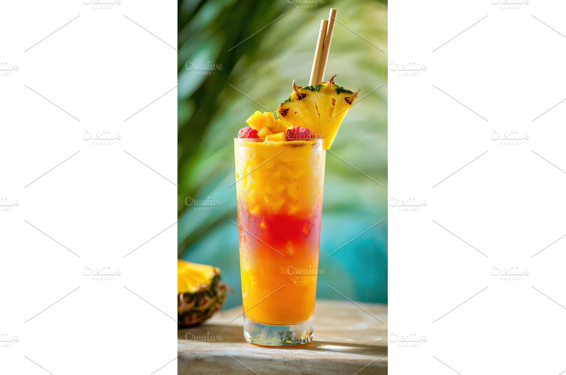 Tropical Non-Alcoholic Cocktail with, a Food & Drink Photo by Rodica Ciorba