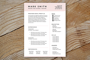 Resume for Teacher MS Word, a Resume Template by ShalexDesigns