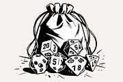 Dice Bag Silhouette Bundle, an Illustration by Designs_River (Thumbnail 5 of 9)