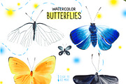 Butterflies Watercolor clipart, an Object Graphic by Olga Bonitas (Thumbnail 5 of 8)