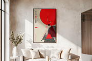 Framed Poster Living Room Template, an Advertising Mockup by The Rose Project (Thumbnail 1 of 3)