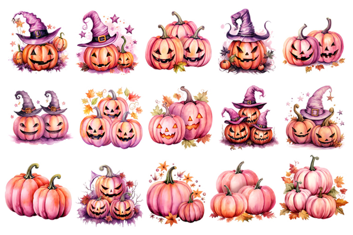 Halloween Pumpkins Carving Bundle, a Seasonal Illustration by Creative Arslan (Photo 2 of 9)
