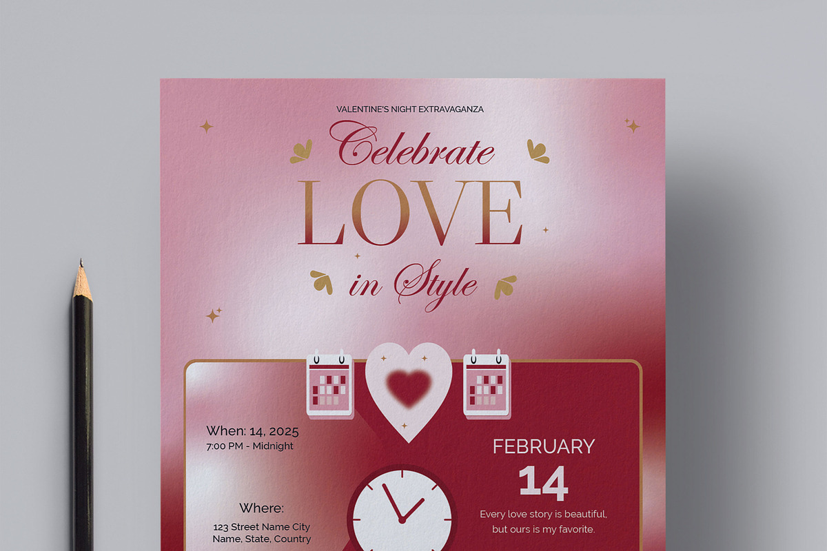 Valentine Day Flyer, a Flyer Template by MightyDesign (Photo 4 of 8)