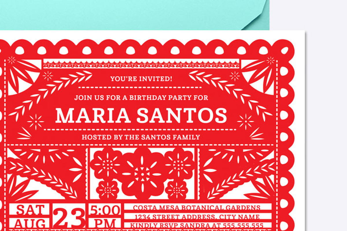 Papel Picado Invite Template, an Invitation Template by origamiprints (Photo 2 of 2)