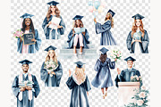 Graduation Clip Art PNG, a Person Illustration by GlamArtZhanna (Thumbnail 8 of 8)