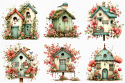 Whimsical Spring Birdhouse Clipart, an Illustration by Craft Nest (Thumbnail 4 of 11)