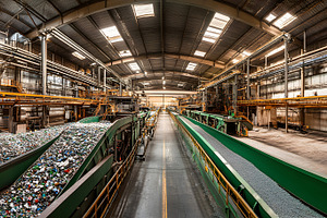 Modern recycling facility with conve, an Industrial Photo by Photostock