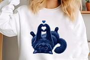 Cute Purple Cat Heart Paws Love, a Seasonal Illustration by designcity5 (Thumbnail 2 of 4)