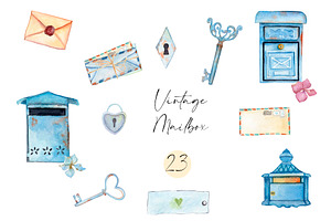 Antique Mail Clipart Watercolor