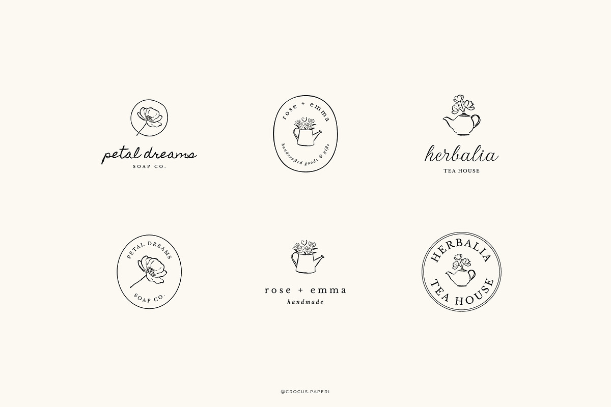 Botanical logos Vol. 4, a Branding & Logo Template by Crocus Paperi (Photo 5 of 16)