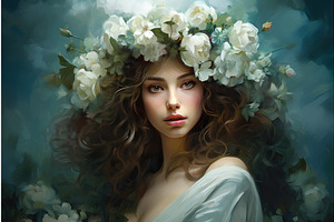 Empowered Serene Woman Flower Crown