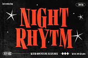 Night Rhytm, a Serif Font by Aiyari (Thumbnail 1 of 11)