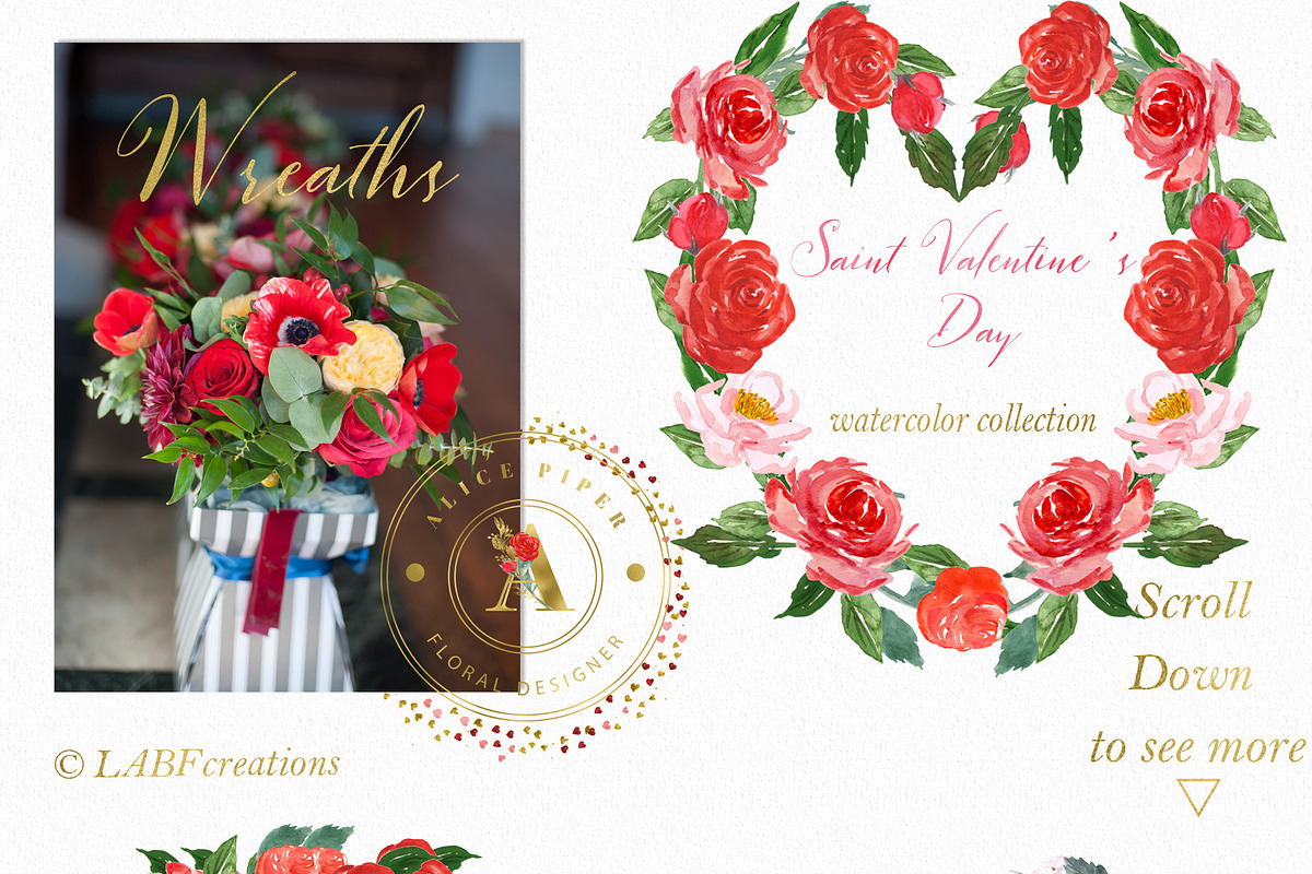 Saint Valentine's Day watercolor kit, a Texture Illustration by LABFcreations (Photo 10 of 13)