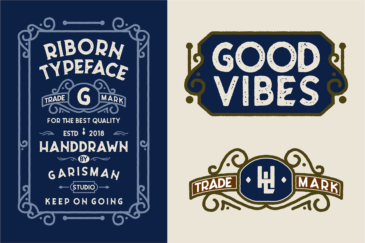 Riborn - Stamp Typeface preview 4