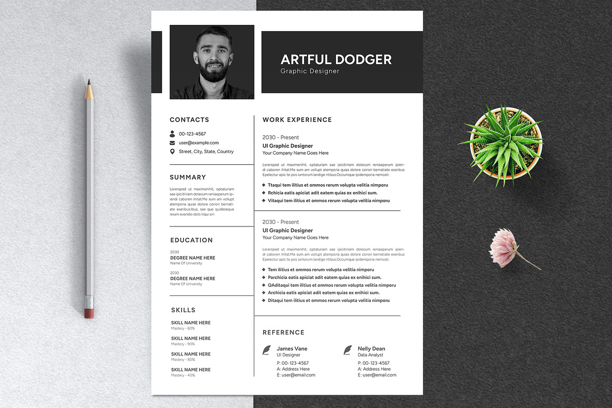 Minimal Resume Layout, a Resume Template by ContestDesign (Photo 1 of 5)
