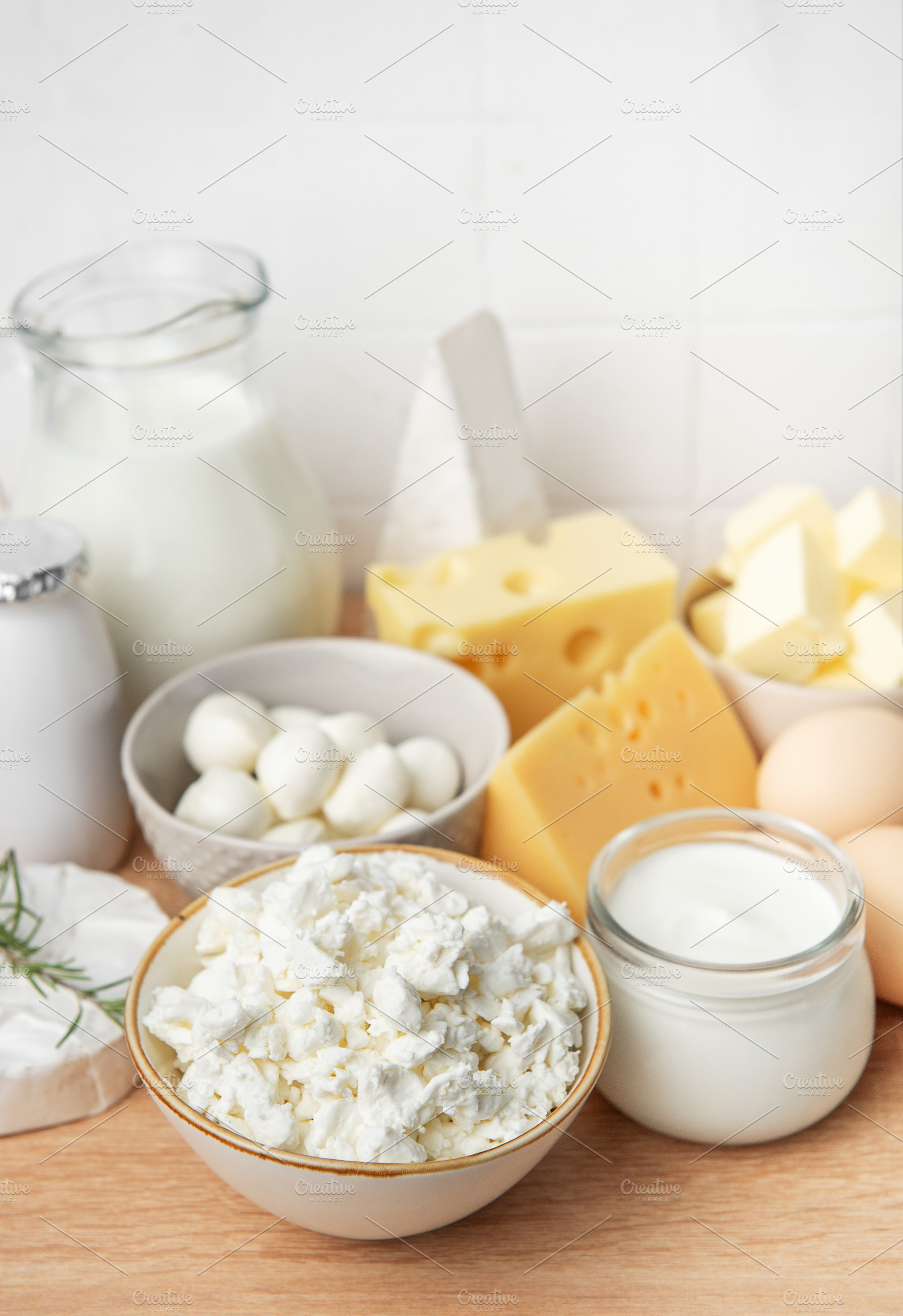 Healthy dairy products collection providing calcium and protein, a Food & Drink Photo by Olena Rudo
