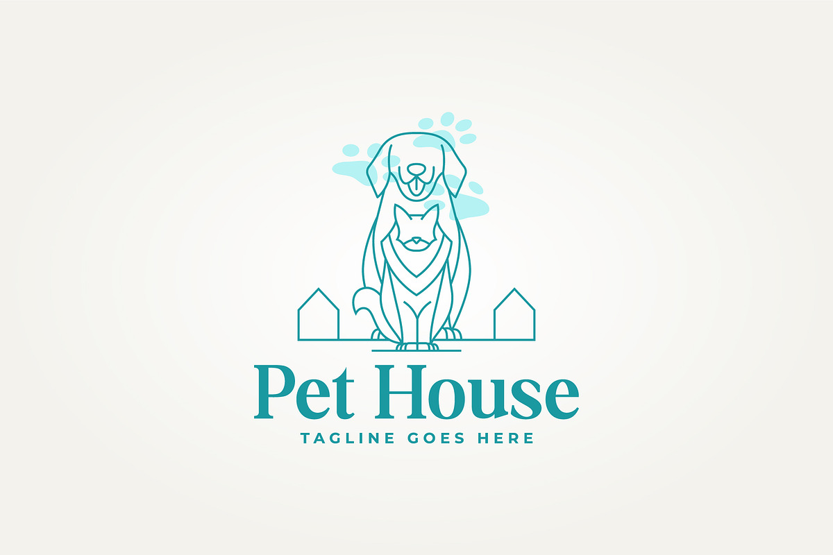 pet house care line art icon logo, a Branding & Logo Template by Blazybone (Photo 1 of 2)