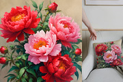SET Beautiful Peony Flower Wild Natu, a Graphic by IrySha (Thumbnail 3 of 9)