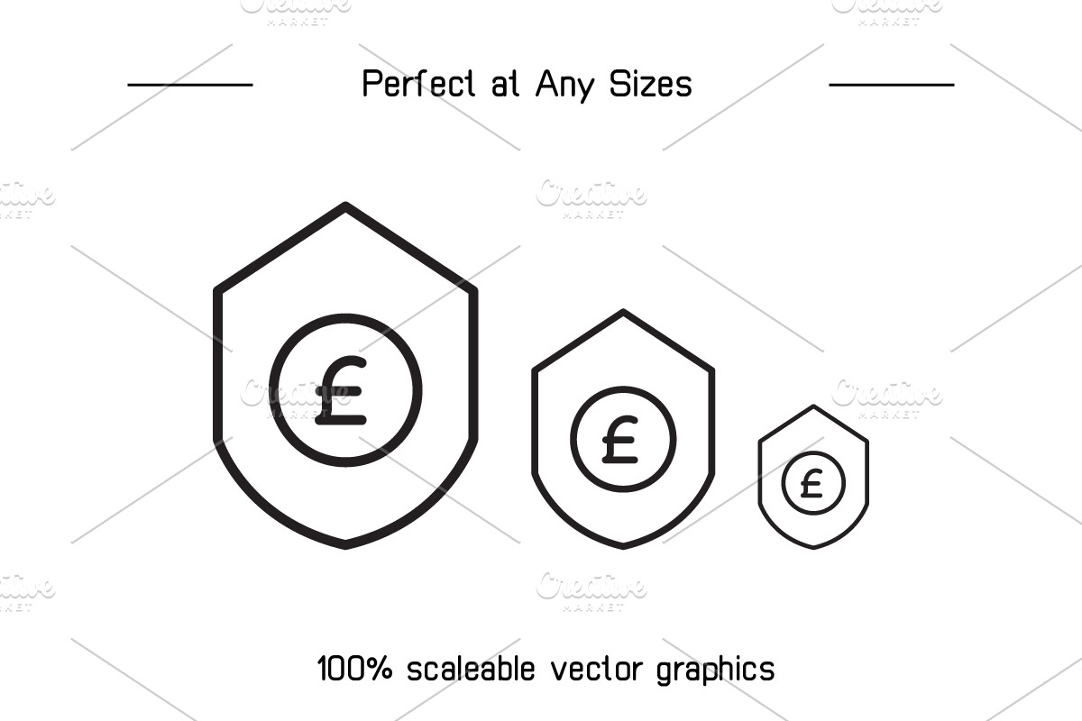 Pound Money Line Icons Set, an Outline Icon by Designfour (Photo 7 of 7)