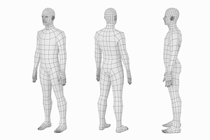 Natural Male Rest Pose 5 Meshes