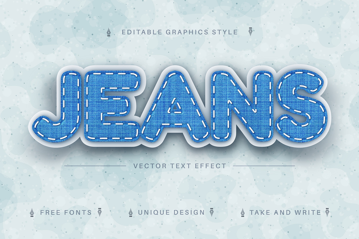 Jeans Textile - Editable Text Effect, a Layer Style Add-On by rwgusev (Photo 1 of 5)