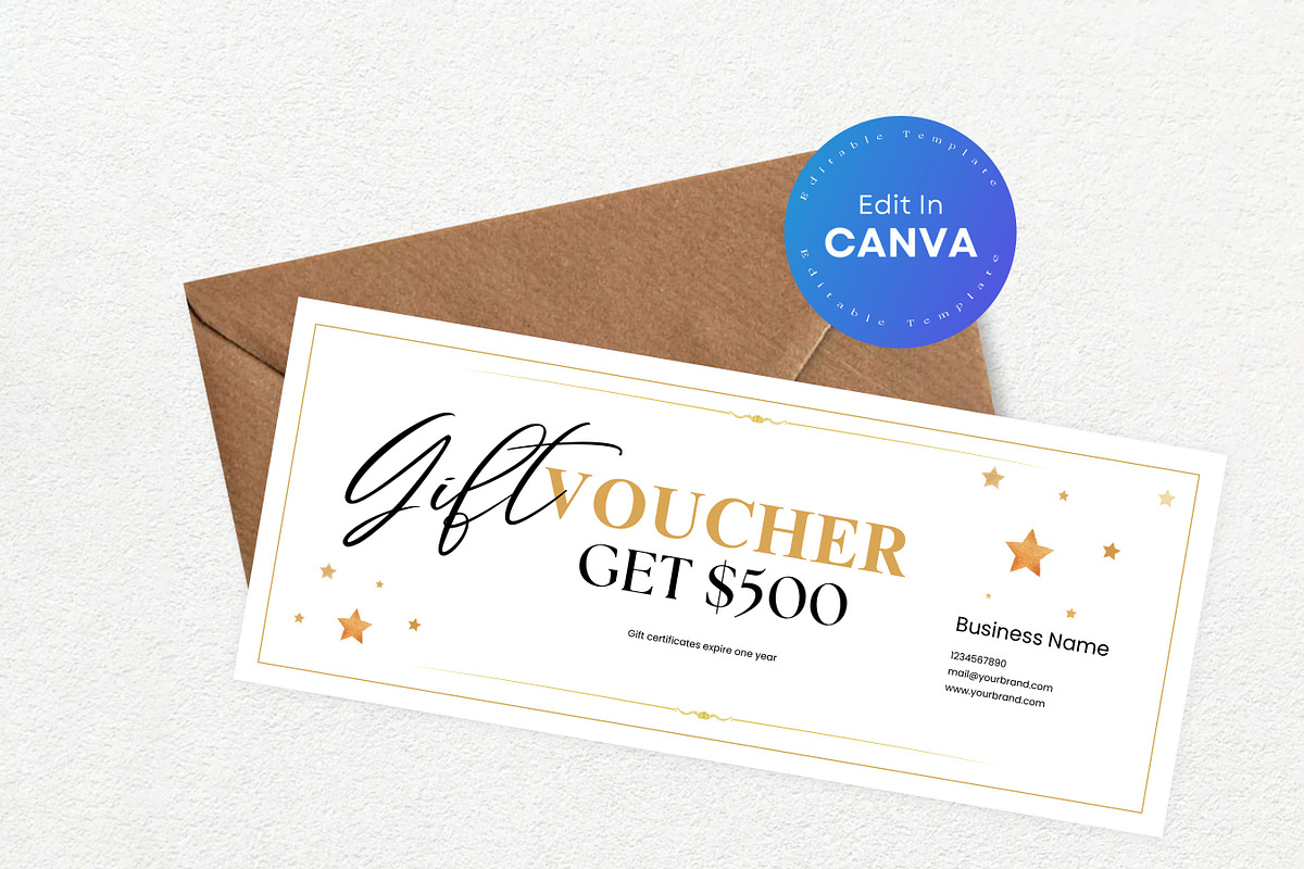 Canva Gift Certificate Template PDF, a Print Template by BrushstrokeArtGB (Photo 4 of 5)