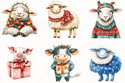 Christmas Animals Clipart, an Illustration by OK Design (Thumbnail 2 of 5)