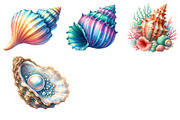 Ocean Sea Shell Sublimation Clipart, an Illustration by Dream Creation (Thumbnail 6 of 6)