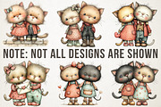 Whimsical Valentine Cat Couple PNG, an Illustration by RobertsArt (Thumbnail 3 of 7)