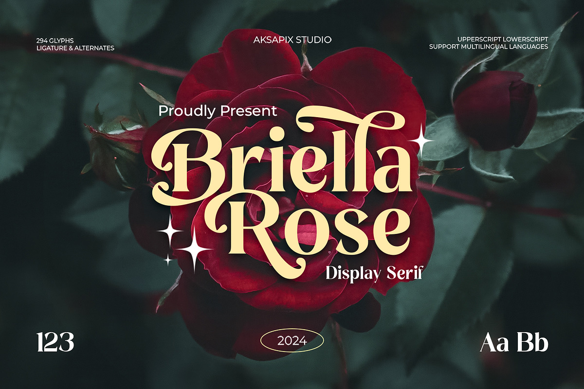 Briella Rose - Elegant Display Serif, a Serif Font by Aksapix Studio (Photo 1 of 12)