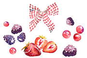Watercolor Berry Jam clipart set, an Illustration by masha gross (Thumbnail 4 of 4)