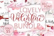 Valentine Lovely Bundle, a Handwritten Font by Yoga Letter (Thumbnail 1 of 5)