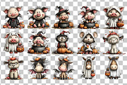 Whimsical Halloween Animals PNG, a Seasonal Illustration by Nicolle's Colorful Art (Thumbnail 3 of 6)