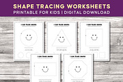 20 Shapes Tracing Worksheets, a Print Template by Graphicsnext (Thumbnail 3 of 4)