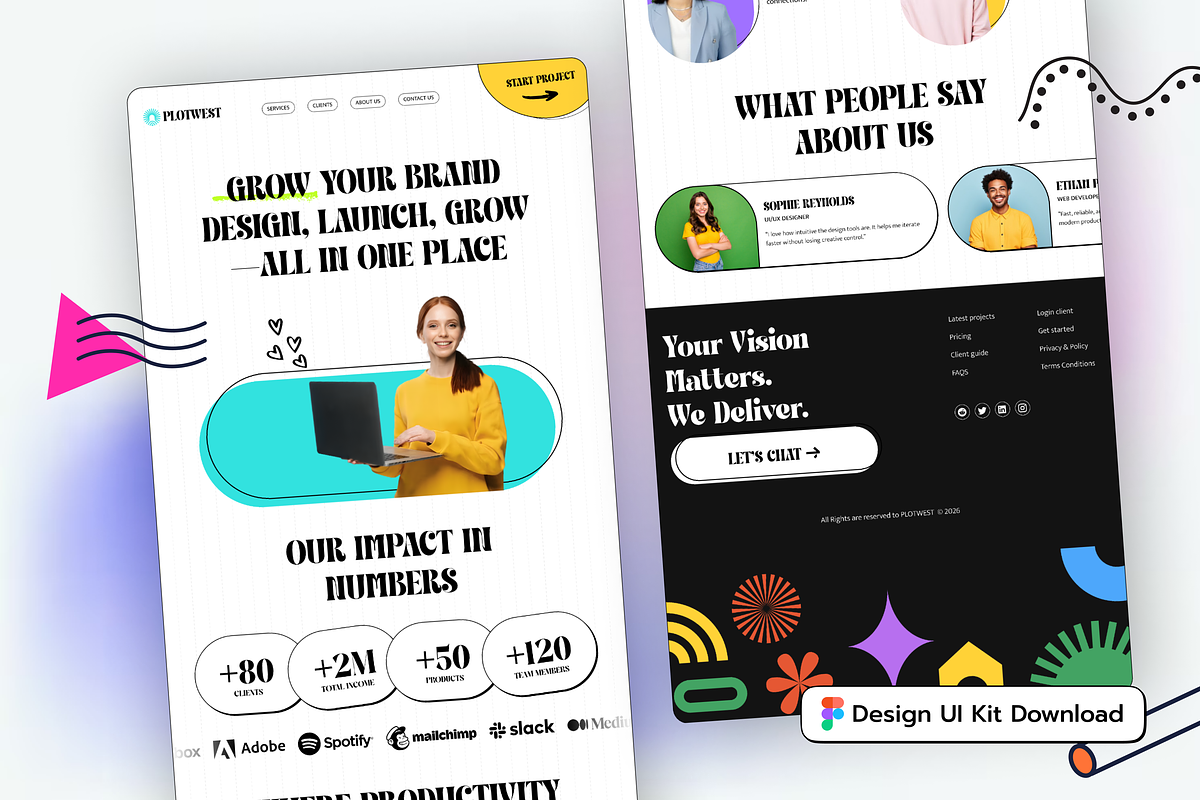 Landing Page UI Kit v2, a Landing Page Template by SalahMouktadir (Photo 1 of 5)