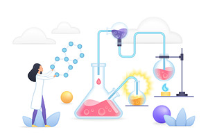 Chemistry laboratory volumetric, an Illustration by Lemberg Vector