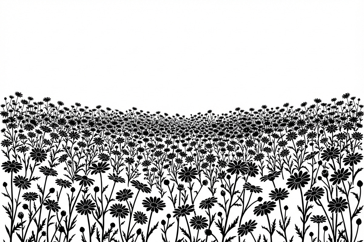 60 Daisy Flower Field Silhouette, a Seasonal Illustration by Amazin_art (Photo 29 of 36)