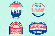 Retro Sunset Badge/Logo Collection, an Icon by Kuya Carthy Art + Design (Thumbnail 1 of 4)